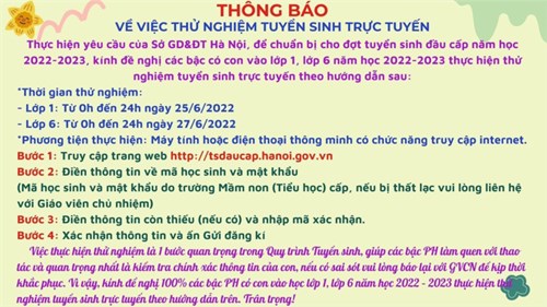 Tuyển sinh thử nghiệm